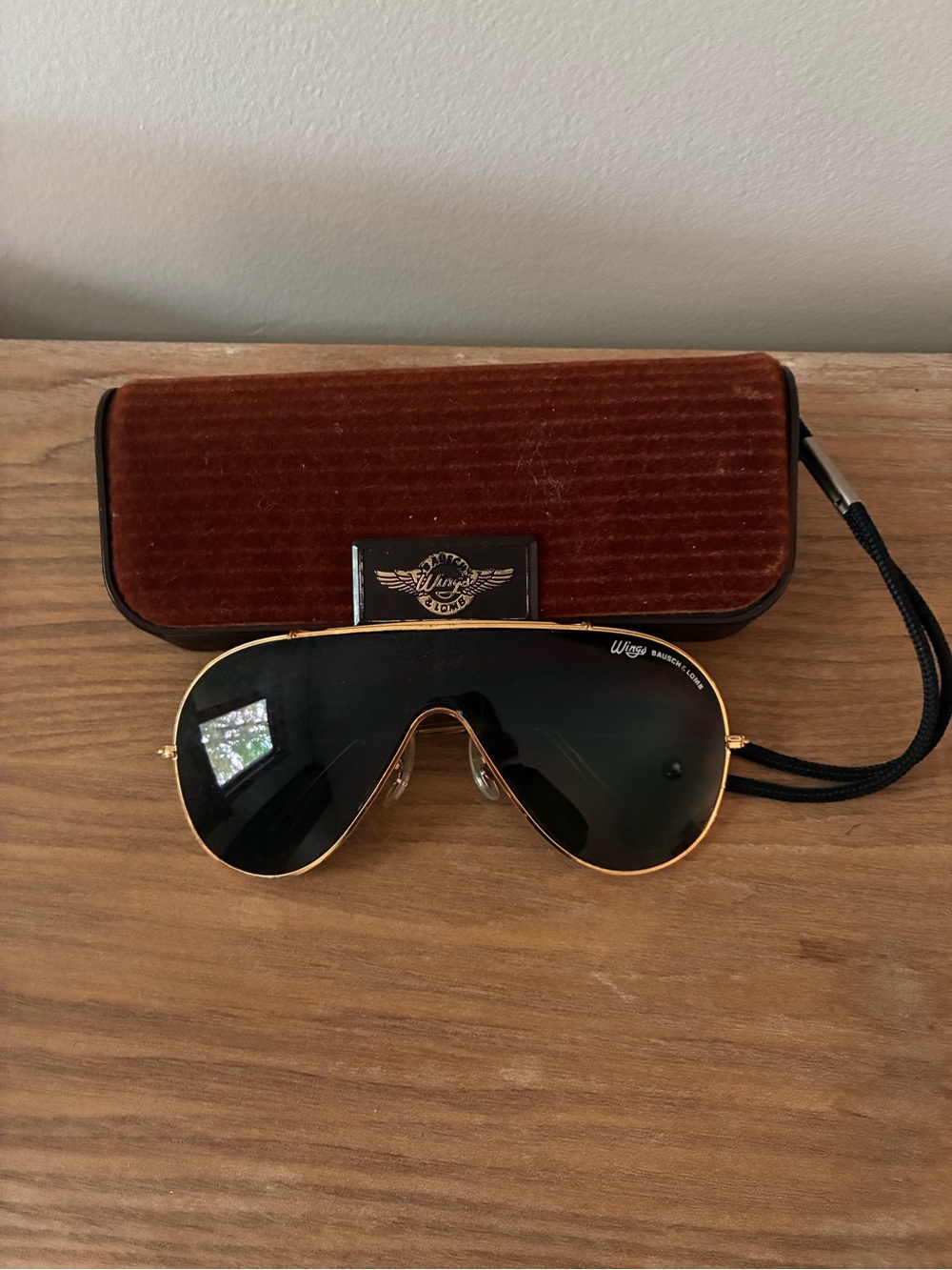 Vintage B&L Ray-Ban Wings Sunglasses Gold 1988 Rare